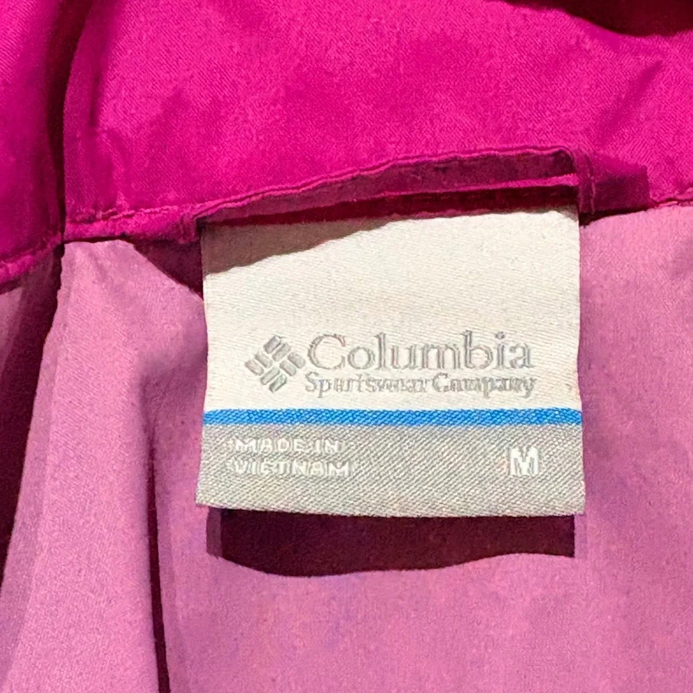 Columbia Women's Pink Full Zip Hooded‎ Lightweight Rain Jacket Size Medium